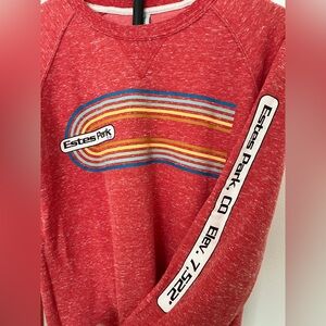 Retro-Style Estes Park, CO Crewneck 🌈 Sleeve Detail | Women’s S | Like New